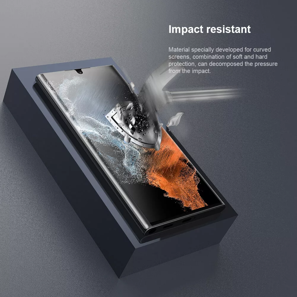 محافظ صفحه نمایش نیلکین مدل Impact Resistant مناسب برای گوشی موبایل سامسونگ Galaxy S22 Ultra بسته دو عددی