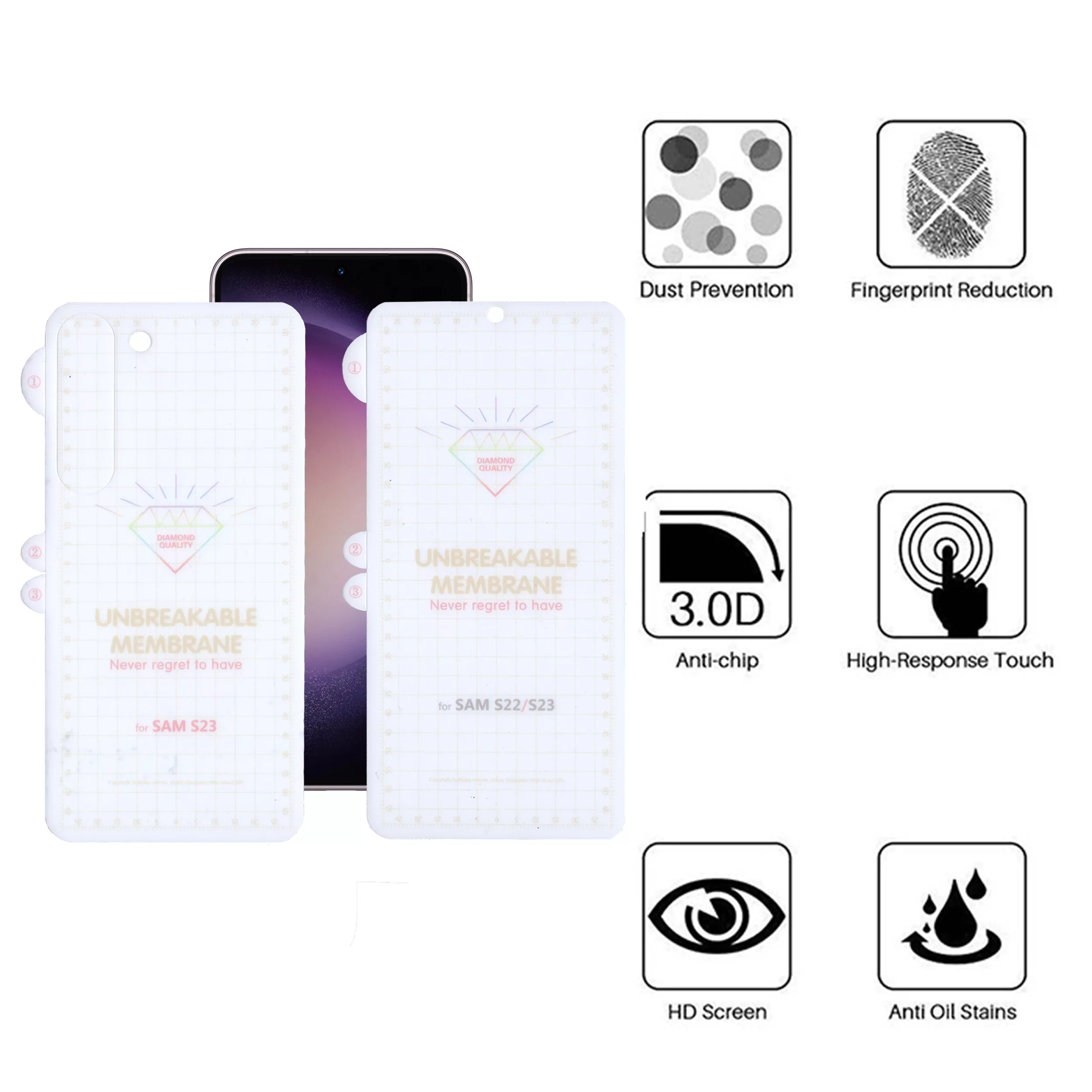 محافظ صفحه نمایش بوف مدل Hydrogel مناسب برای گوشی موبایل سامسونگ Galaxy S23  به همراه محافظ پشت گوشی