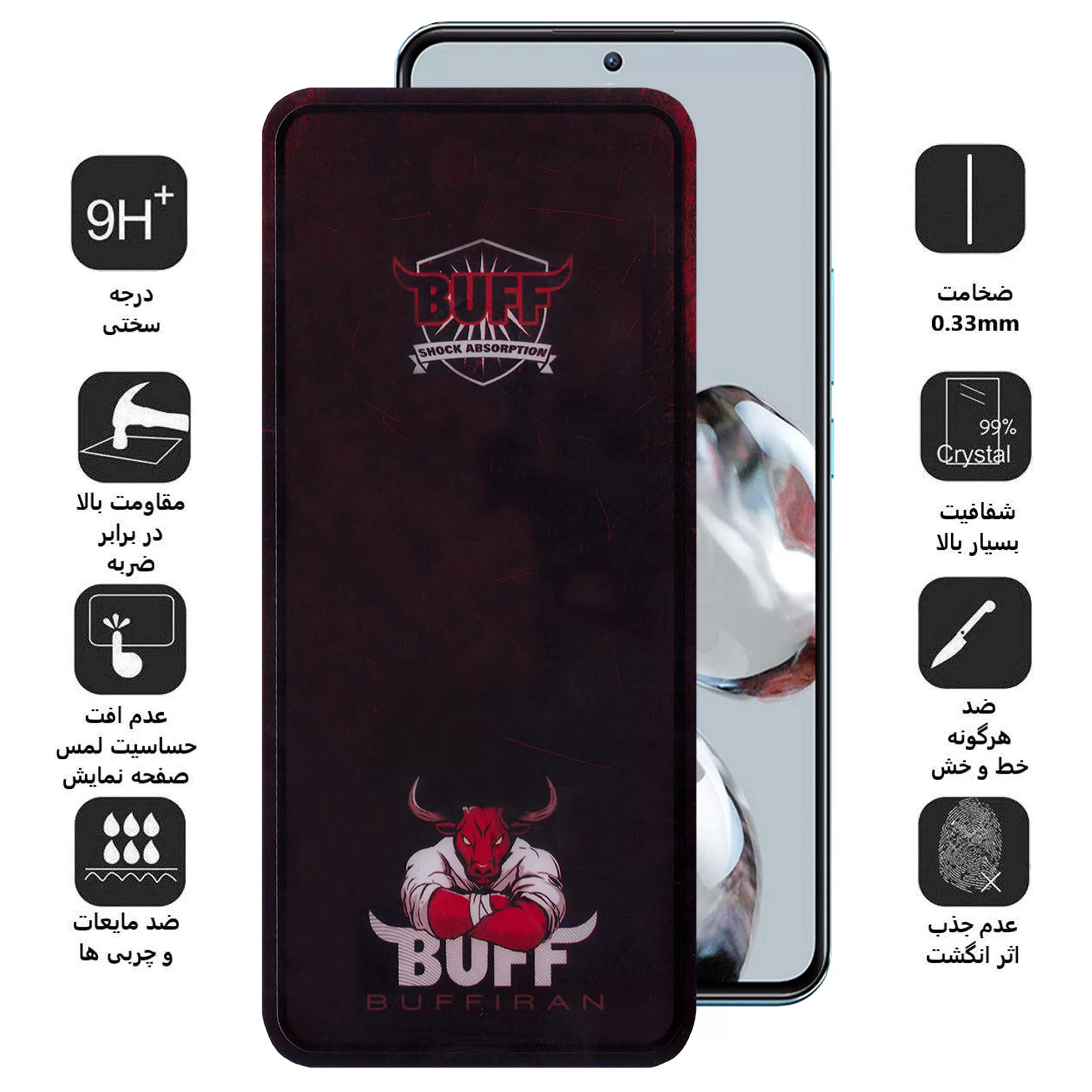 محافظ صفحه نمایش بوف مدل  Muscle-Bull-G مناسب برای گوشی موبایل شیائومی 12T Pro / 12T / Mi 11T Pro / Mi 11T