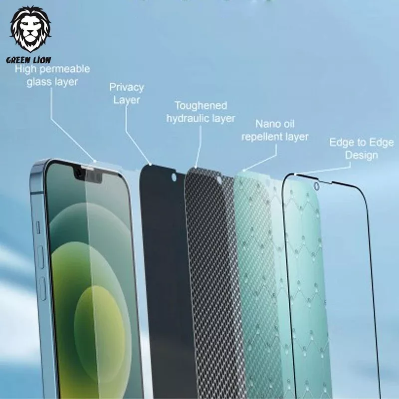 محافظ صفحه نمایش حریم شخصی گرین لاین مدل 9H Steve privacy مناسب برای گوشی موبایل اپل iphone 16 pro max