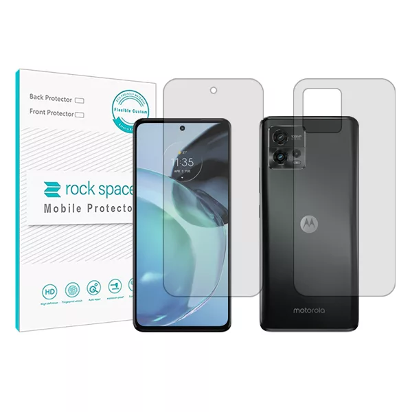 محافظ صفحه نمایش شفاف راک اسپیس مدل HyGEL مناسب برای گوشی موبایل موتورولا Moto G72 به همراه محافظ پشت گوشی محافظ صفحه نمایش شفاف راک اسپیس مدل HyGEL مناسب برای گوشی موبایل موتورولا Moto G72 به همراه محافظ پشت گوشی