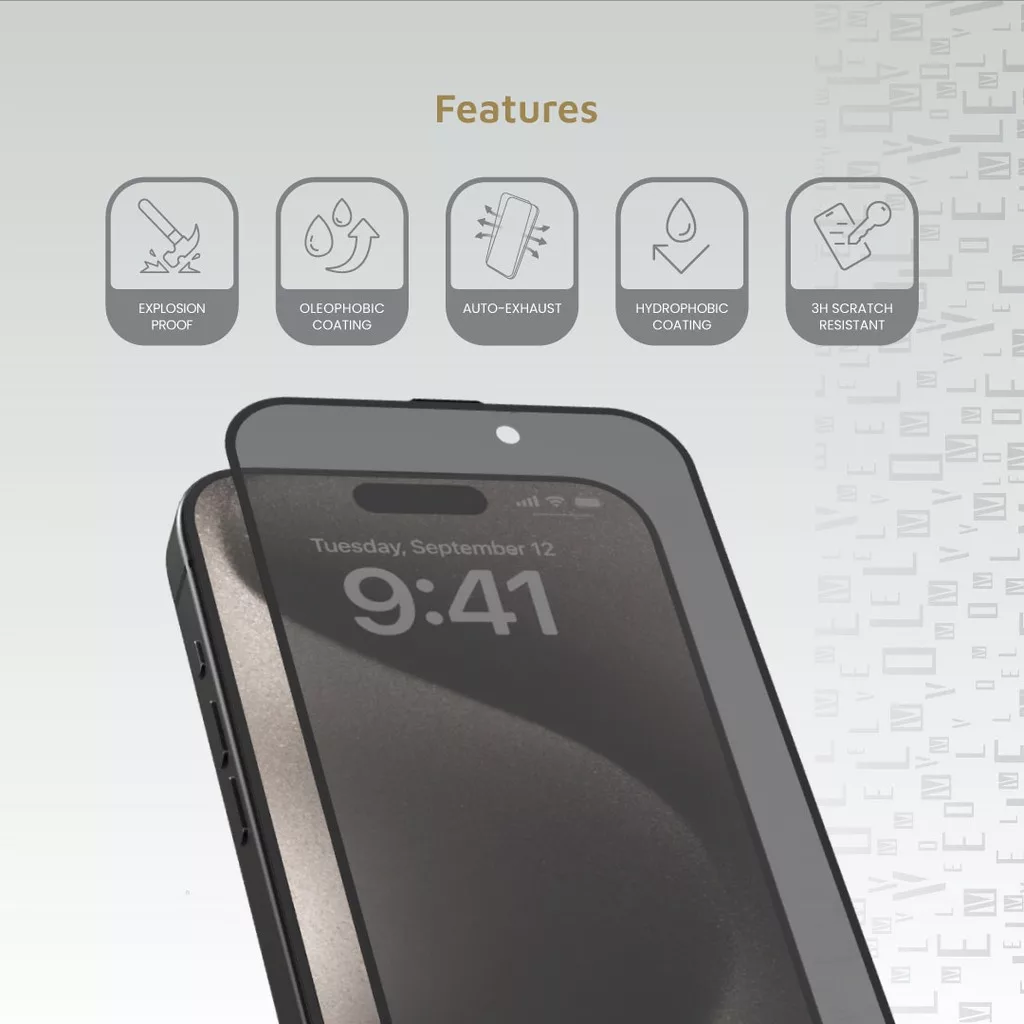 محافظ صفحه نمایش لِولو مدل 3D Resin Glue Privacy مناسب برای گوشی موبایل اپل iPhone 16 Pro Max
