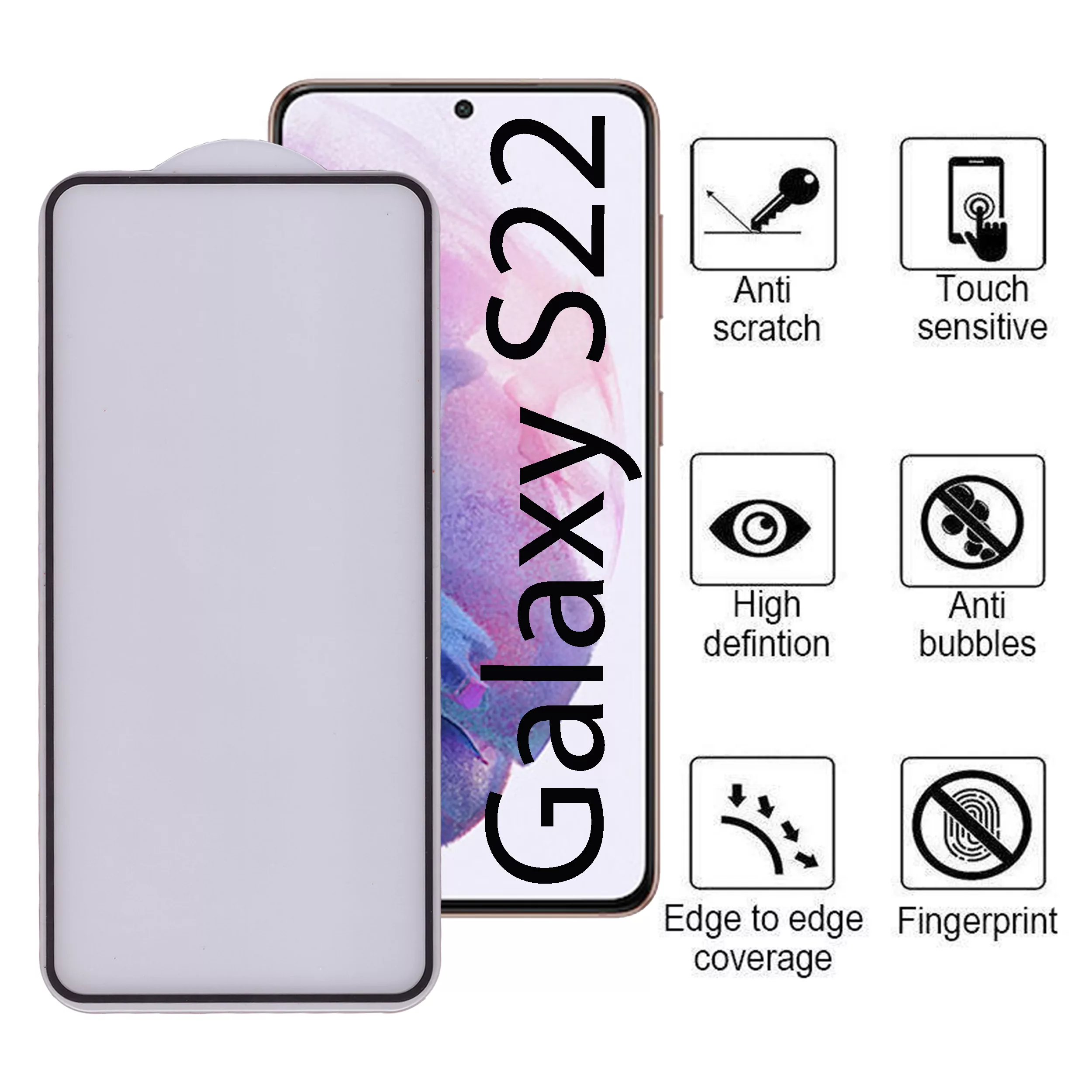 محافظ صفحه نمایش 5D بوف مدل F33-G مناسب برای گوشی موبایل سامسونگ Galaxy S22
