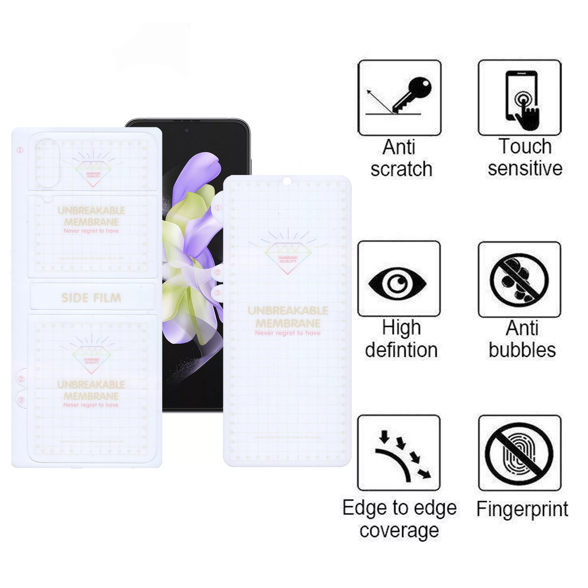 محافظ صفحه نمایش اپیکوی مدل Hydrogel مناسب برای گوشی موبایل سامسونگ Galaxy Z Flip 4 5G به همراه محافظ پشت گوشی