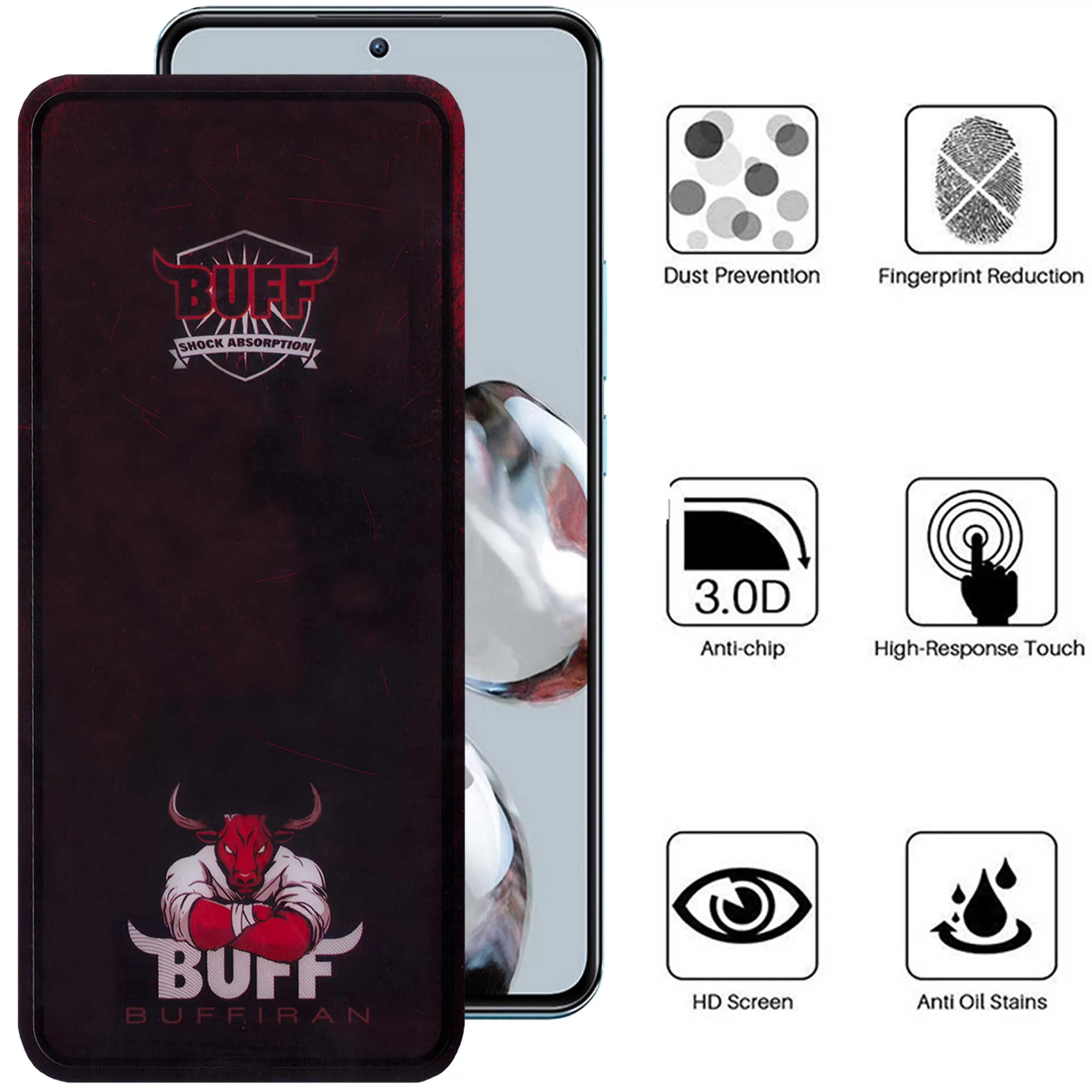 محافظ صفحه نمایش بوف مدل  Muscle-Bull-G مناسب برای گوشی موبایل شیائومی 12T Pro / 12T / Mi 11T Pro / Mi 11T