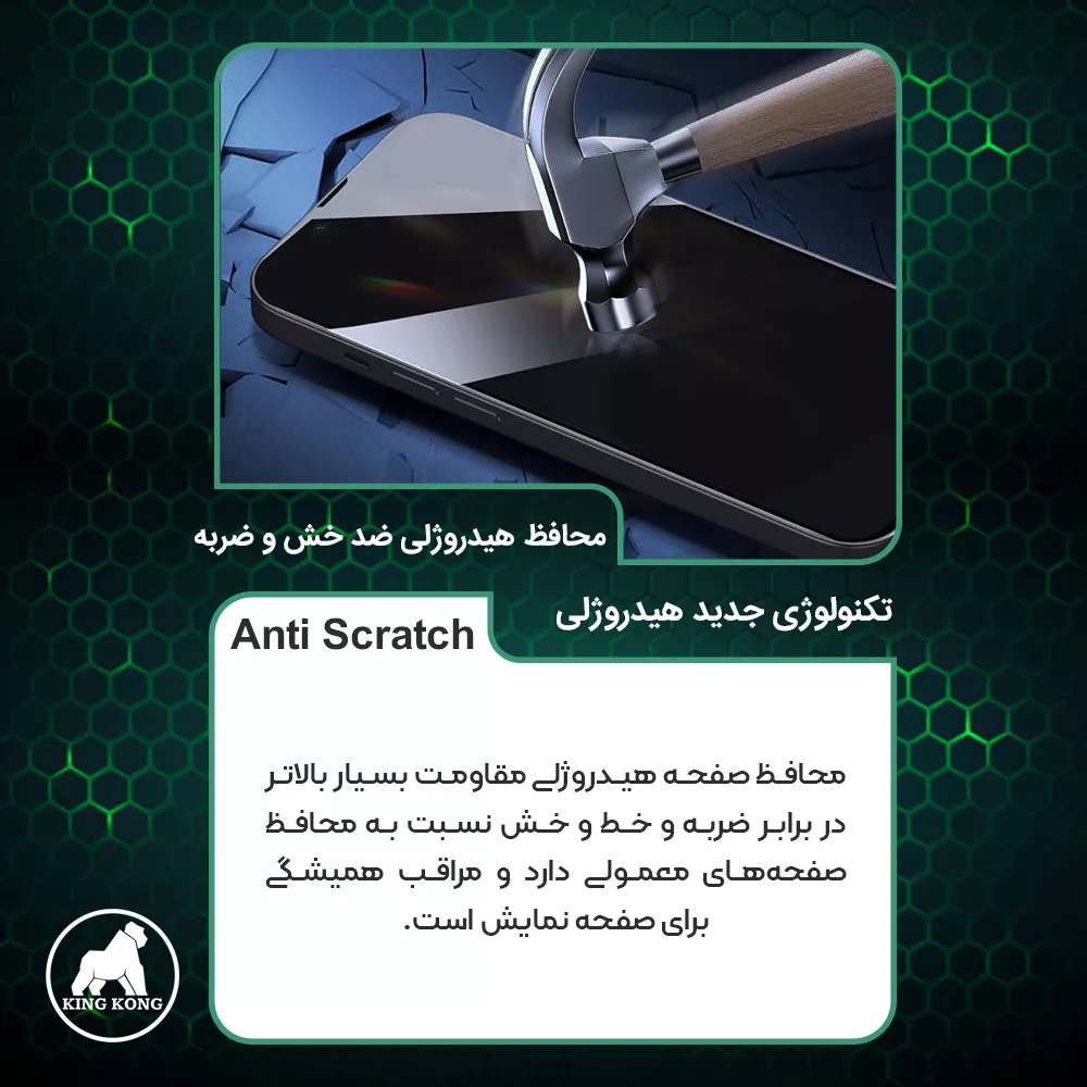 محافظ صفحه نمایش مات کینگ کونگ مدل Tough مناسب برای گوشی موبایل آنر 200 Lite