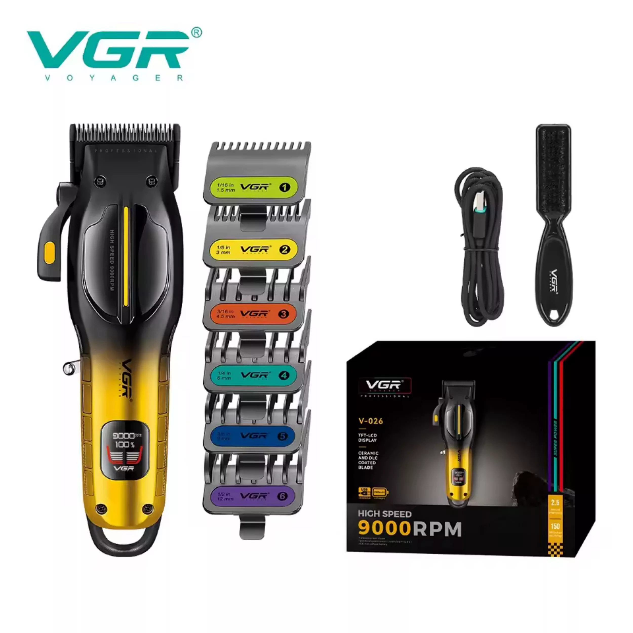 ماشین اصلاح موی سر و صورت شارژی وی جی ار مدل V-026