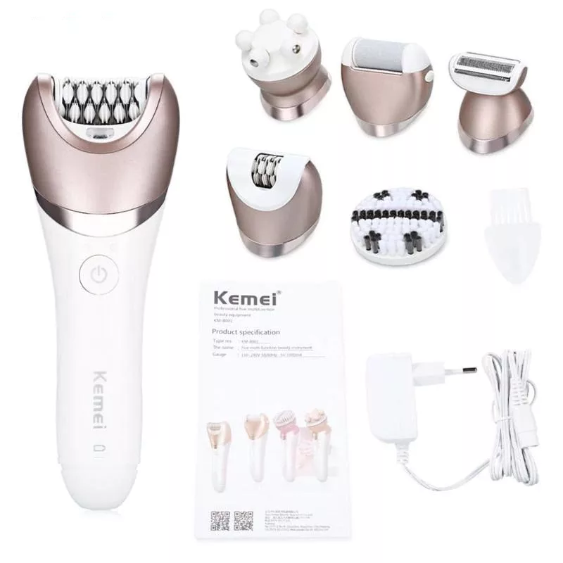 ماشین اصلاح موی بدن، ماساژور و برس پاکسازی صورت کیمی مدل KM-8001