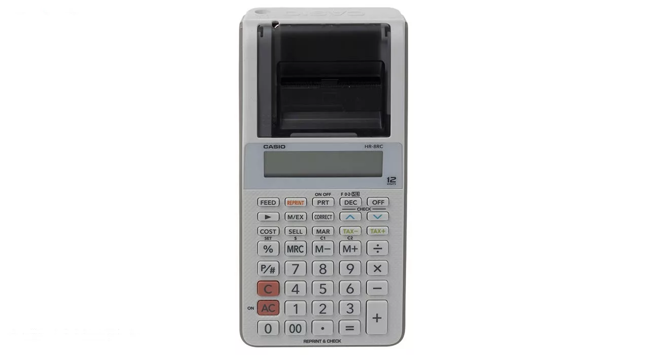 ماشین حساب کاسیو مدل HR-8RC-WE