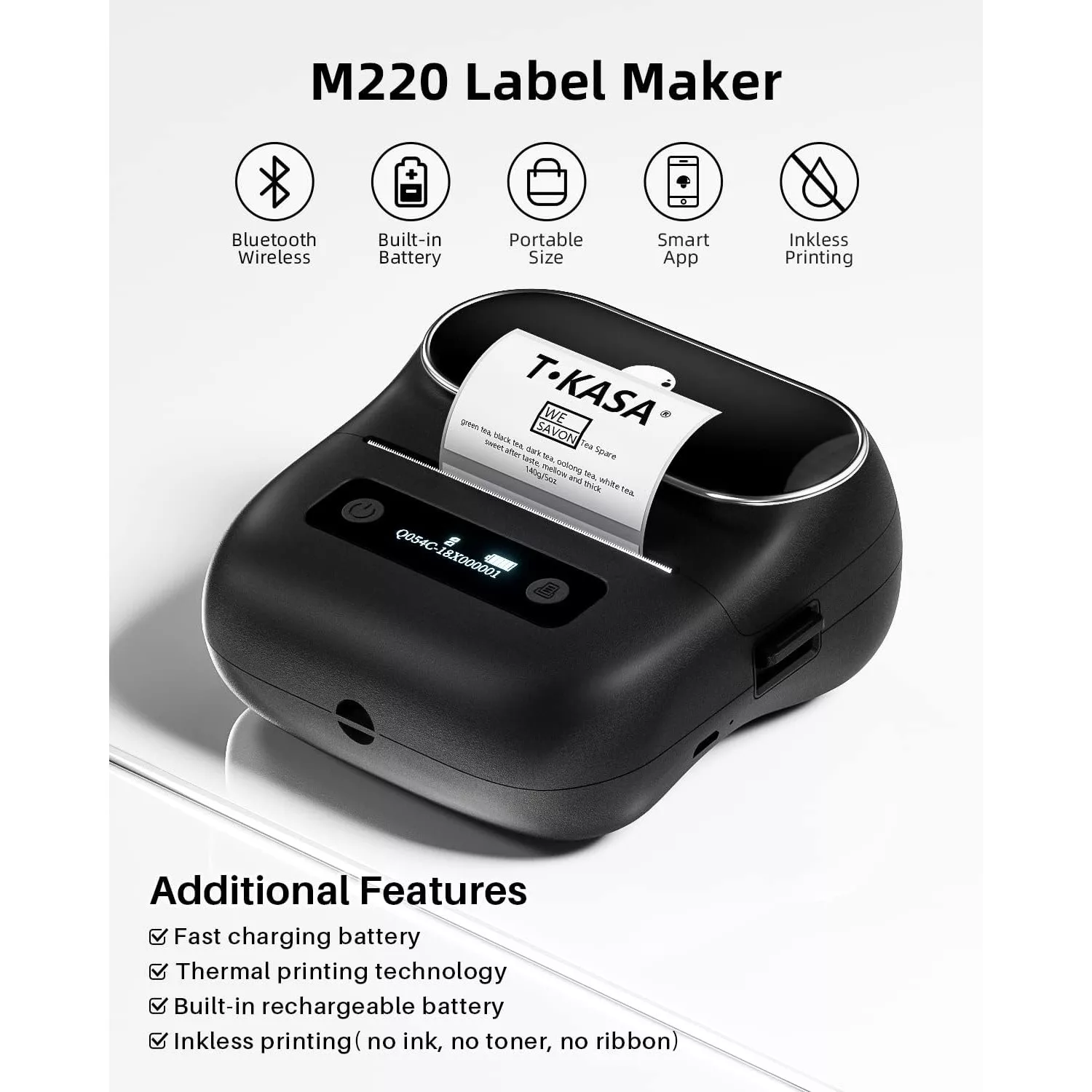 پرینتر حرارتی لیبل زن فومیمو مدل M220 به همراه کاغذ بسته سه عددی