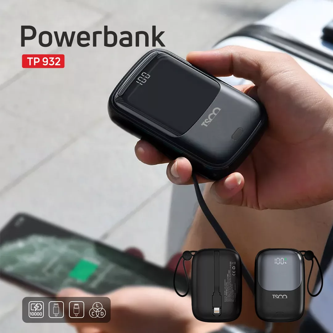 پاوربانک تسکو مدل TP 932 ظرفیت 10000 میلی آمپر ساعت