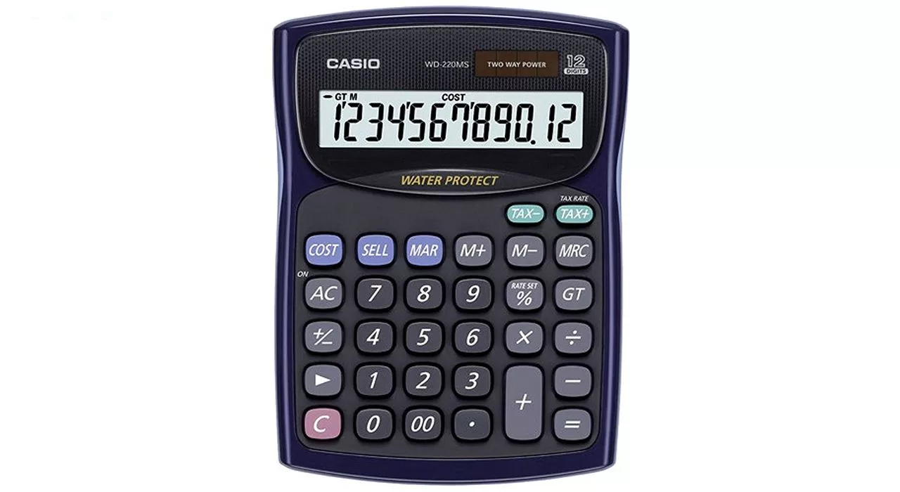 ماشین حساب کاسیو مدل WD-220MS