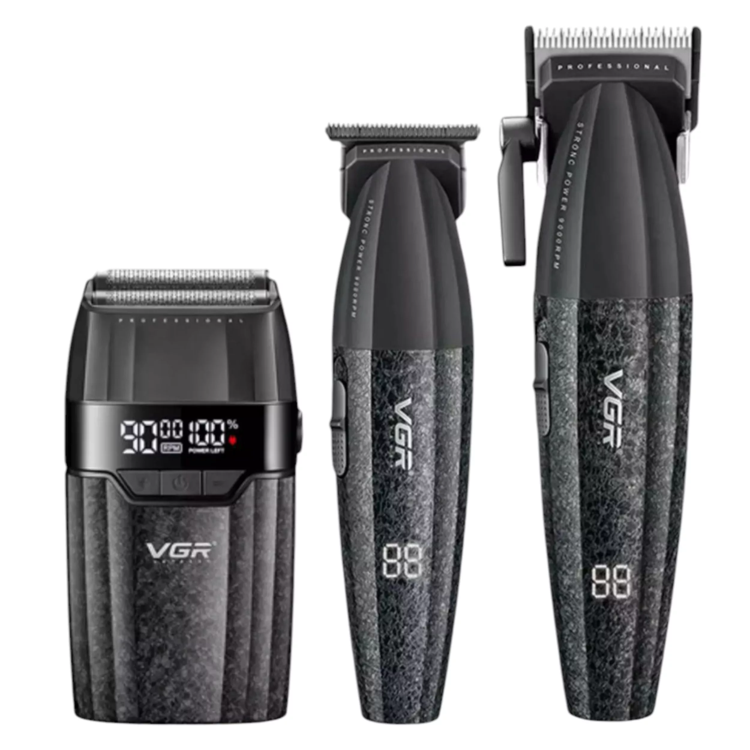 ماشین اصلاح موی سر و صورت شارژی وی جی ار مدل V-640 s3 مجموعه 3 عددی ماشین اصلاح موی سر و صورت شارژی وی جی ار مدل V-640 s3 مجموعه 3 عددی