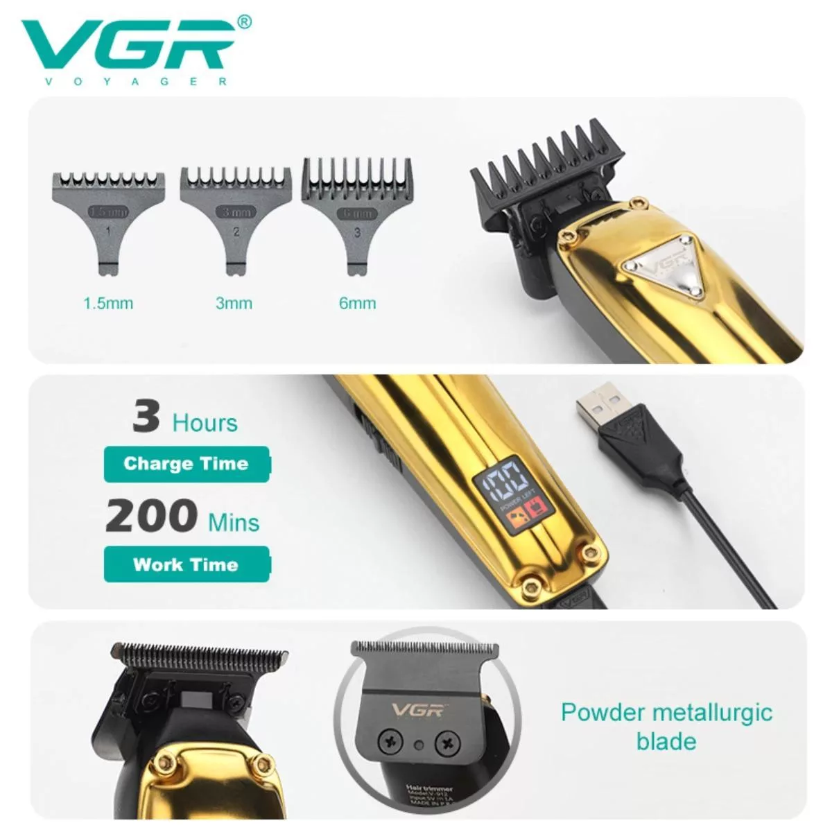 ماشین اصلاح موی سر و صورت وی جی ار مدل  V-136