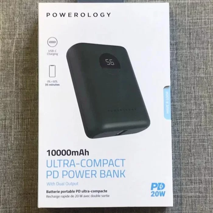 پاوربانک پاورولوجی مدل ULTRA-COMPACT PPBCHA04 ظرفیت 10000 میلی آمپر ساعت