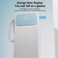 پاوربانک پی زد ایکس مدل V30 Fast Charge 22.5W Cabled ظرفیت 20000 میلی آمپر ساعت