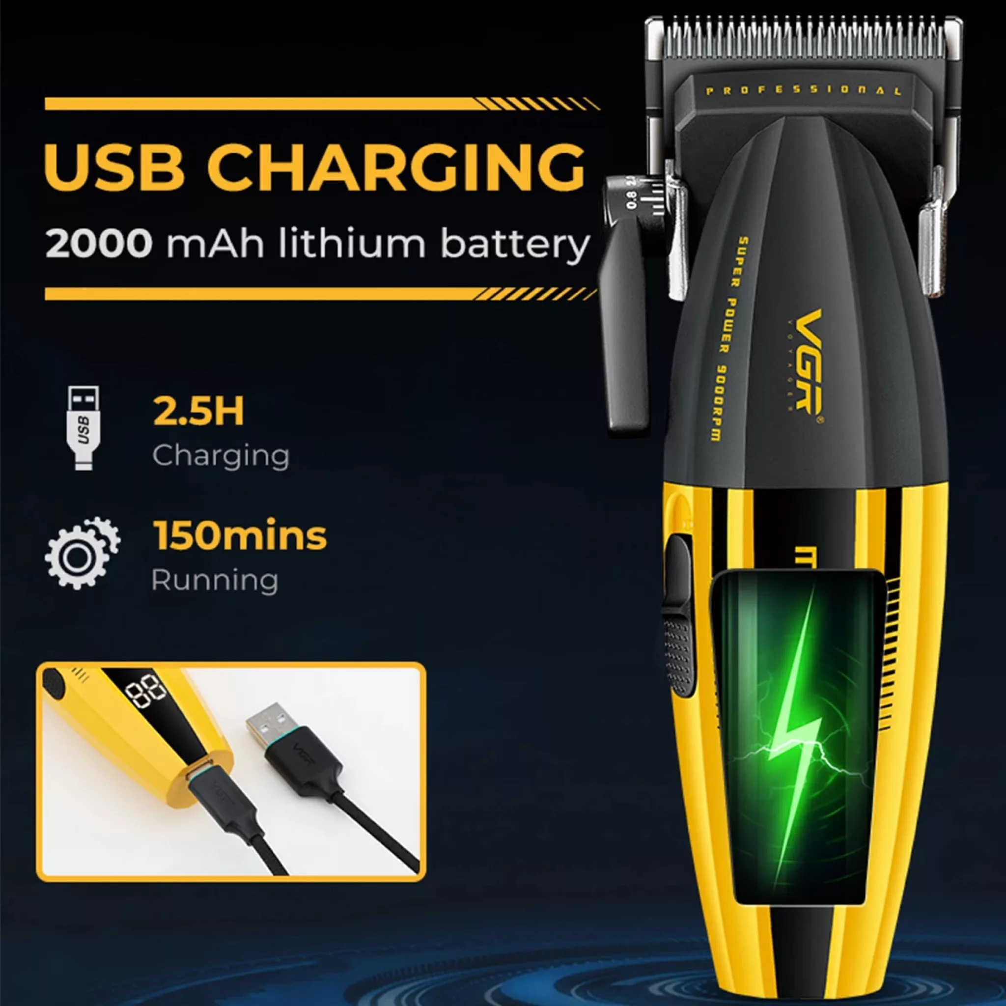ماشین اصلاح موی سر و صورت شارژی وی جی ار مدل V-285