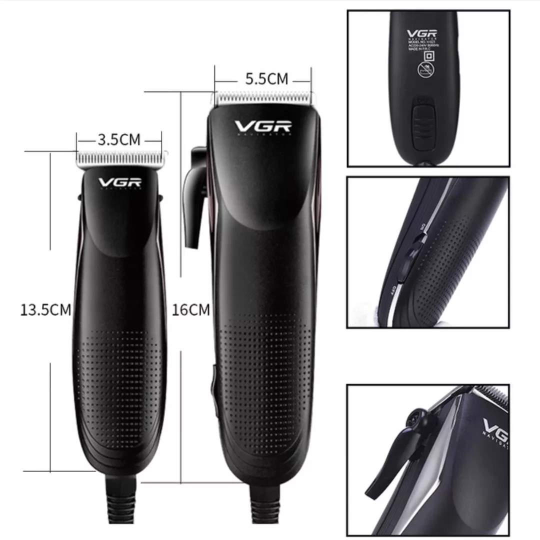 ماشین اصلاح موی سر و صورت وی جی آر مدل V-023 مجموعه 2 عددی