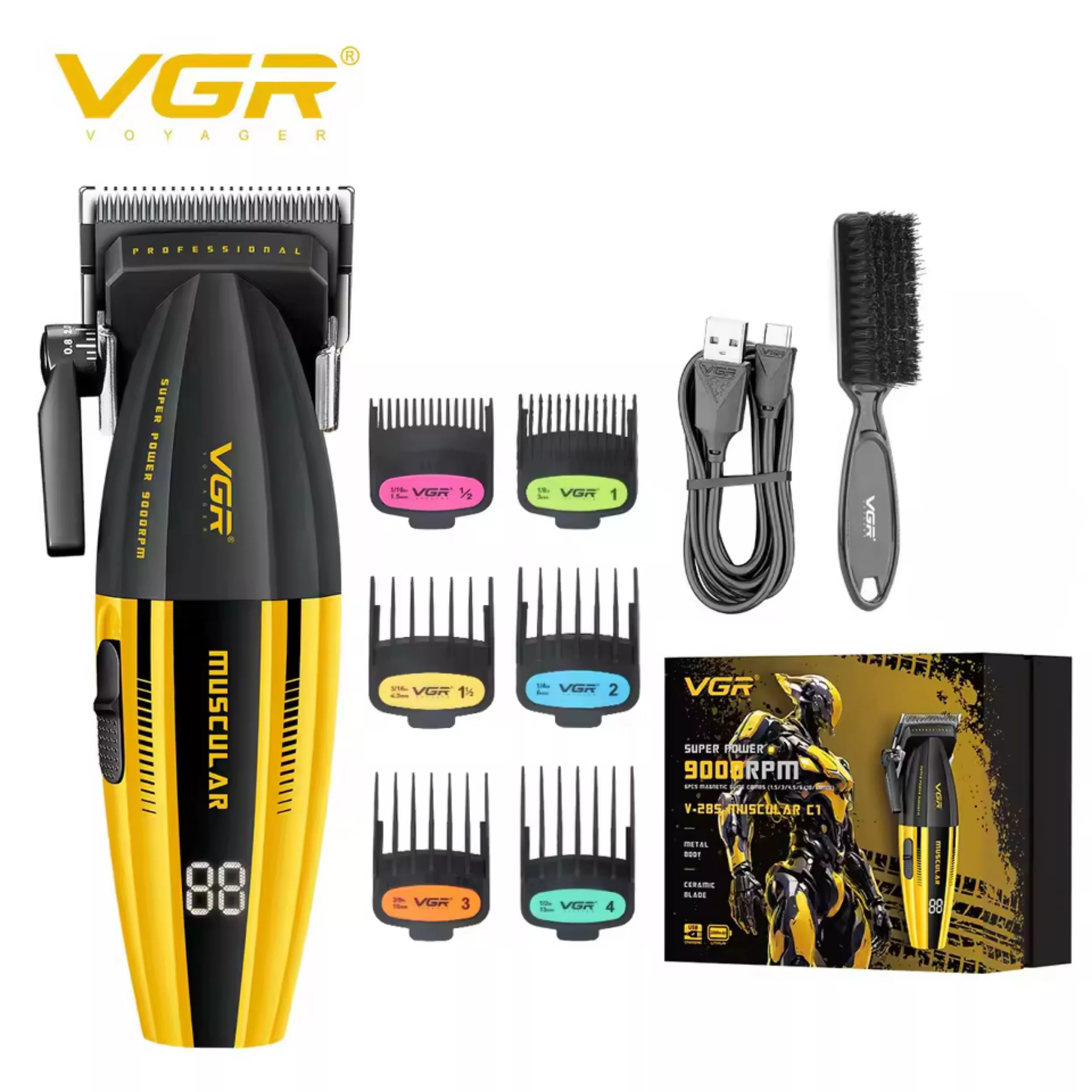 ماشین اصلاح موی سر و صورت شارژی وی جی ار مدل V-285