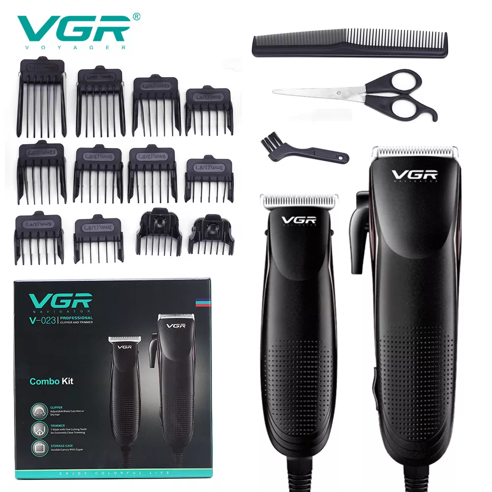 ماشین اصلاح موی سر و صورت وی جی آر مدل V-023 مجموعه 2 عددی