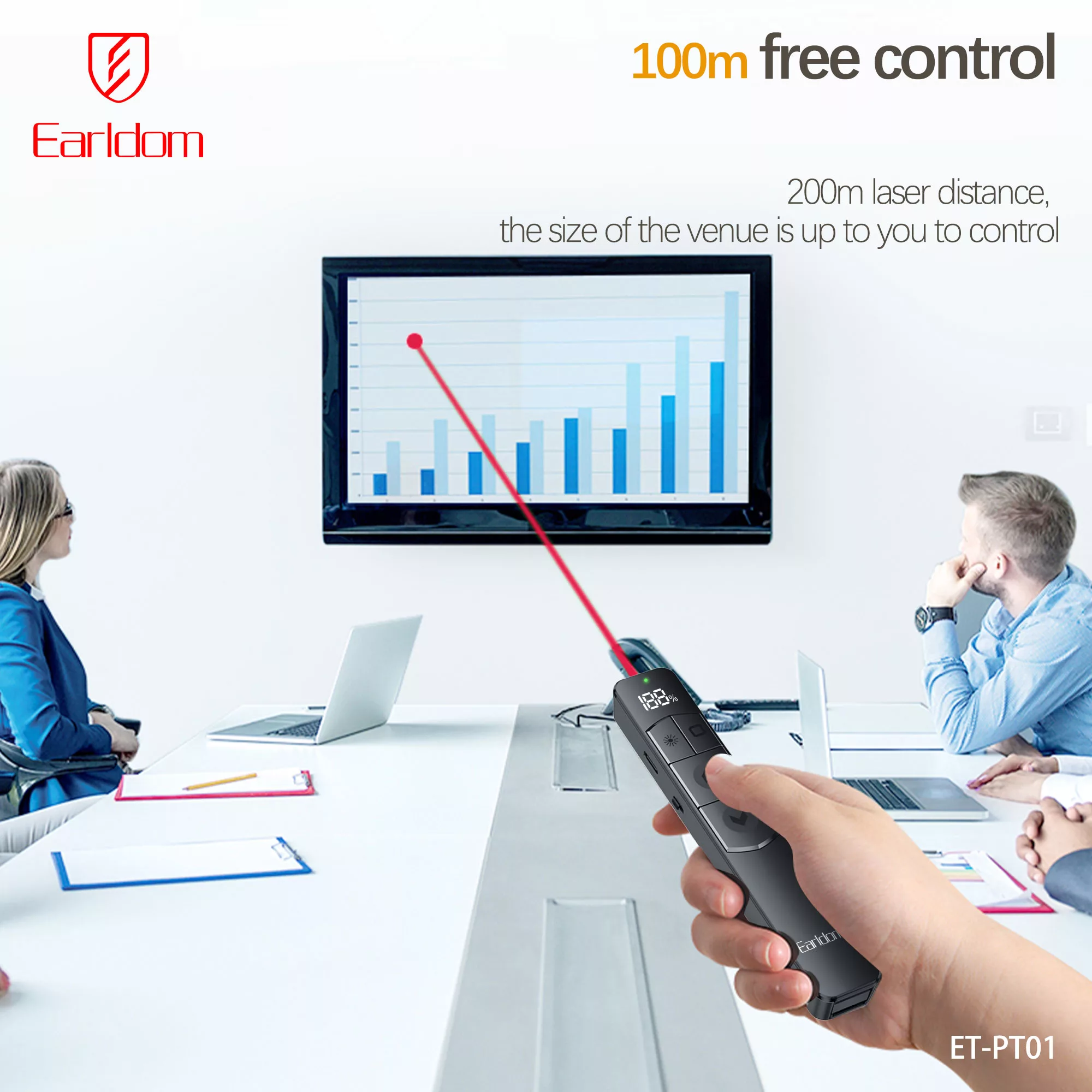 پرزنتر بیسیم ارلدام مدل FLIP-PEN PT01