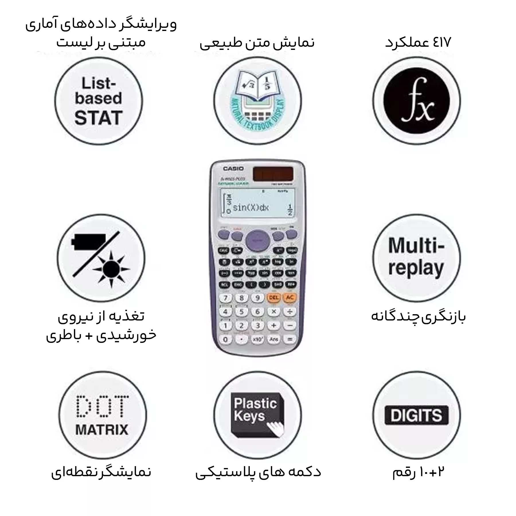ماشین حساب کاسیو مدل fx-3650PII کد 119326