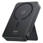 پاوربانک بیسیم 20 وات بیسوس مدل MagPro Magnetic Bracket 20w با ظرفیت 5000 میلی آمپر ساعت به همراه کابل USB-C به USB-C