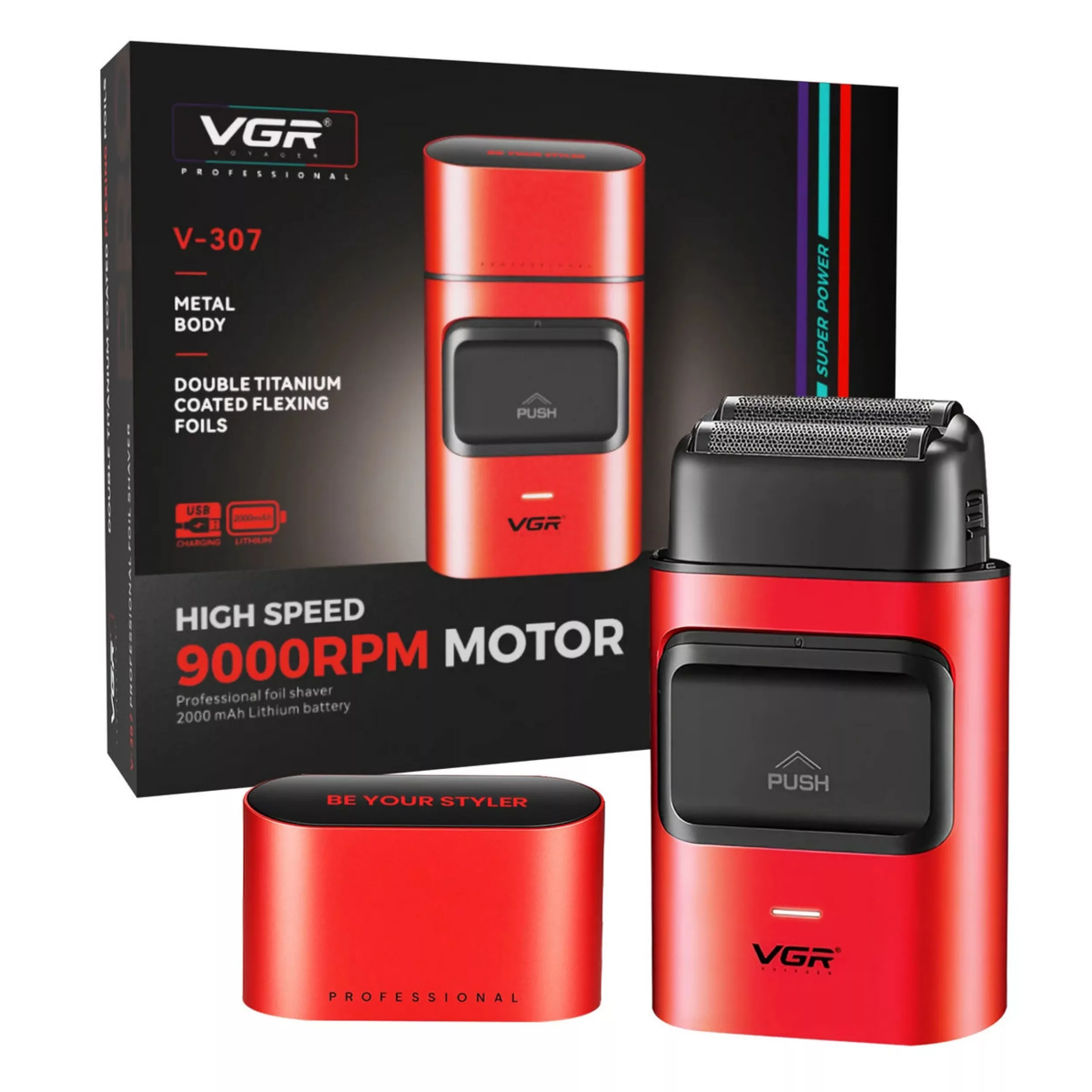 ماشین اصلاح موی صورت شارژی وی جی ار مدل V-307