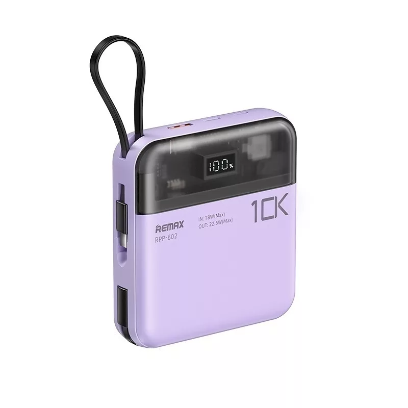 پاوربانک ریمکس مدل RPP-602 ظرفیت 10000 میلی آمپر ساعت