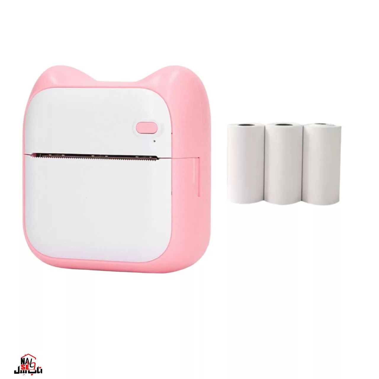 پرینتر لیبل زن ناب سل مدل پرتابل شارژیکد  PN-NAAB001 به همراه سه عدد رول کاغذی