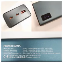 پاوربانک پی زد ایکس مدل V87 ظرفیت 30000 میلی آمپر ساعت