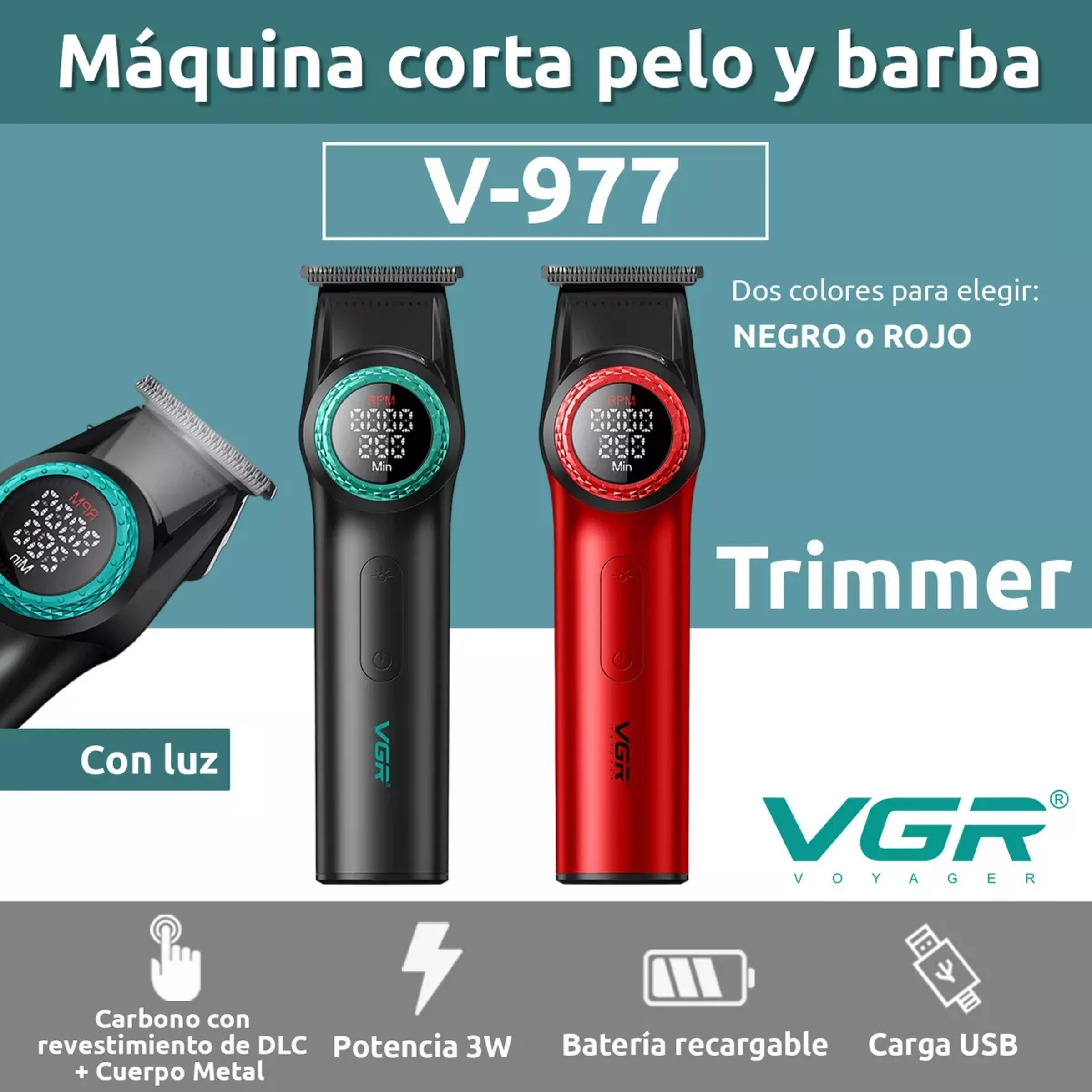 ماشین اصلاح موی سر و صورت وی جی ار مدل v-977