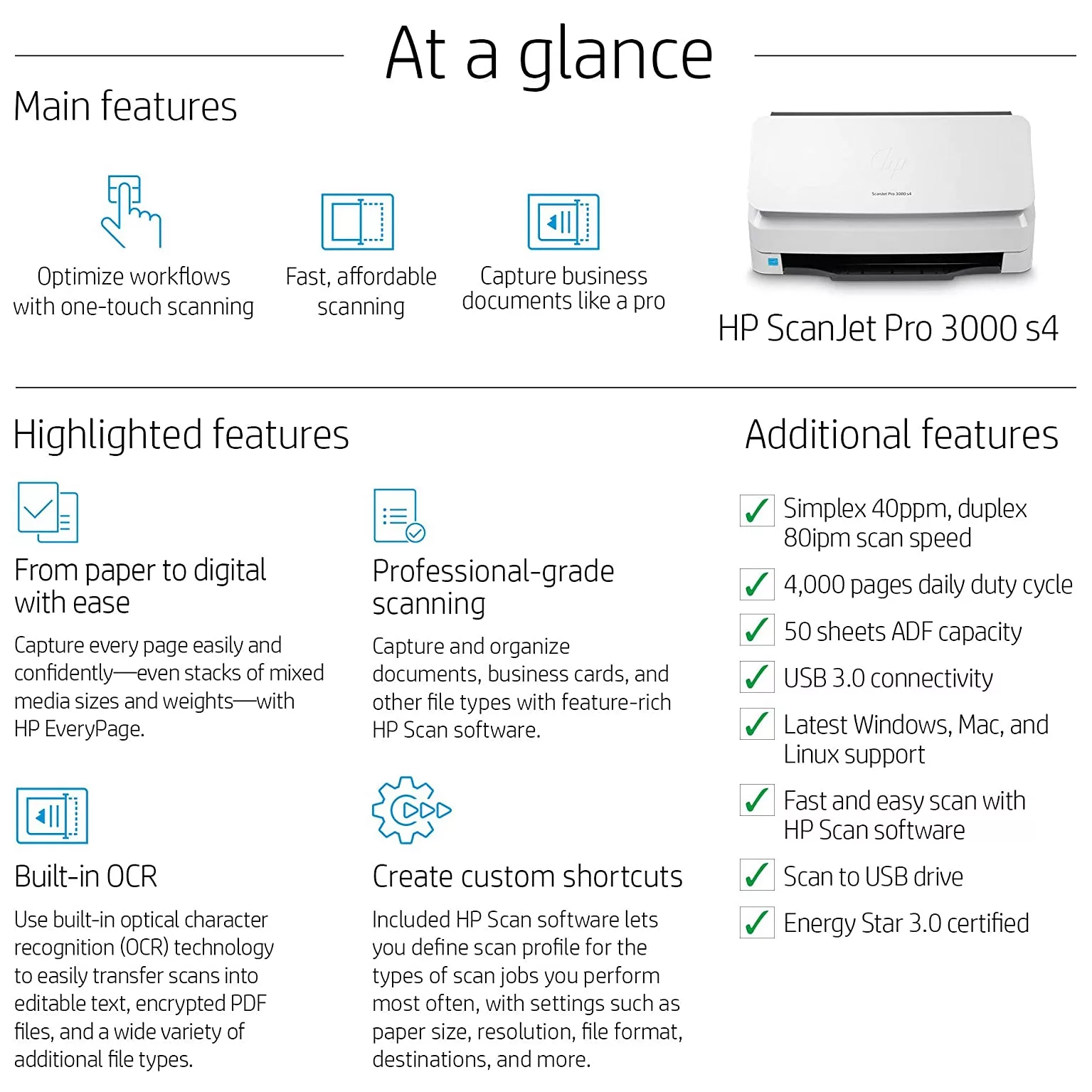 اسکنر اچپی مدل ScanJet Pro 3000 s4