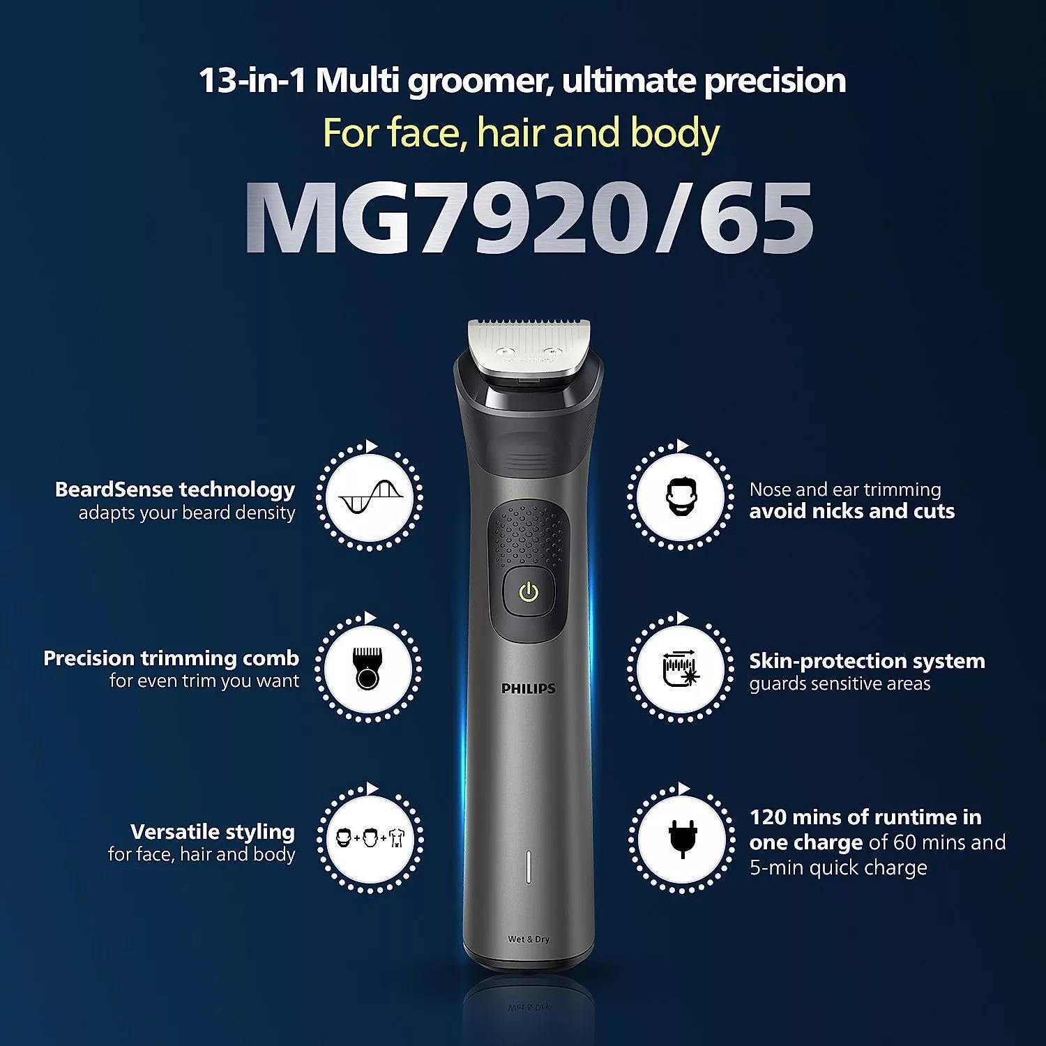 ماشین اصلاح موی صورت فیلیپس مدل MG7920