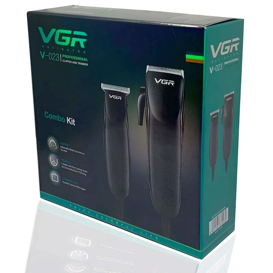 ماشین اصلاح موی سر و صورت وی جی آر مدل V-023 مجموعه 2 عددی