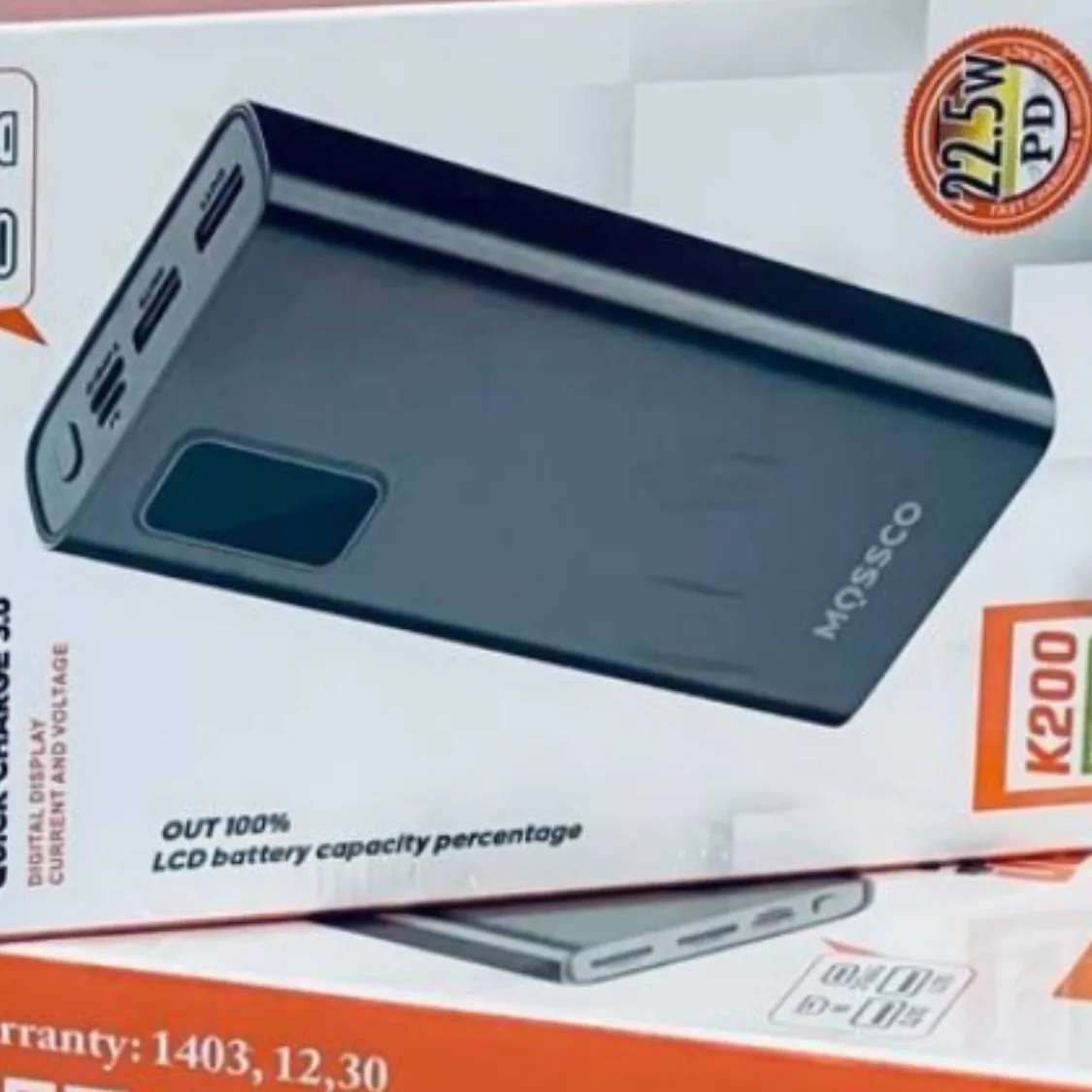 پاوربانک مسکو مدل k200 ظرفیت 20000 میلی آمپر ساعت