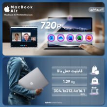 لپ تاپ 13.3 اینچی اپل مدل MacBook Air MGN63 2020 HNA-M1-8GB RAM-256GB SSD